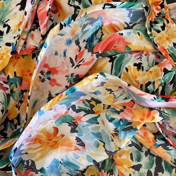 Theia Floral Tiered Mini Dress - new with tags - Picture 6 of 7